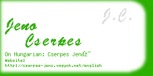 jeno cserpes business card